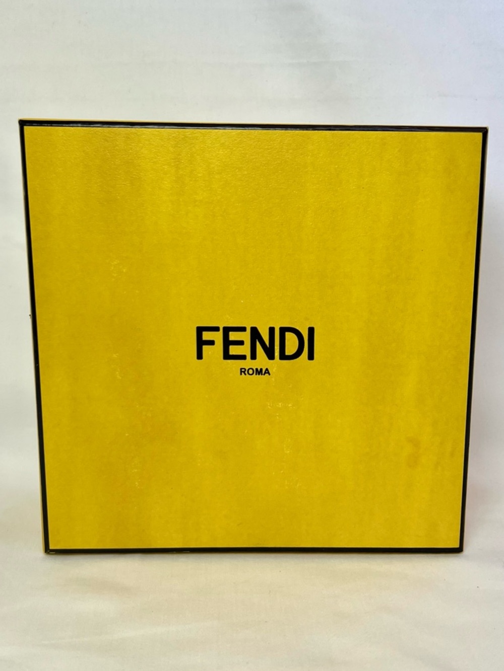 Fendi Empty Yellow Box Gift Storage Authentic 6.5” x 7 x 2.5”